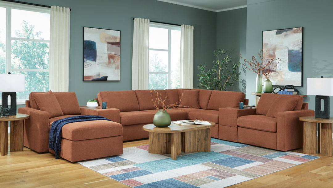 Modmax 6-Piece Sectional and 2 Ottomans - Spice (19)