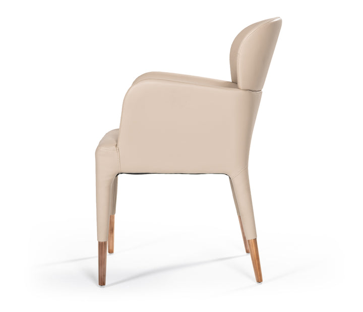Ogden Modern Beige &amp; Rosegold Dining Armchair