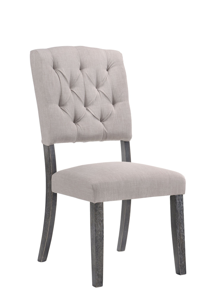 Bernard - Weathered Side Chair (Set of 2) - Beige / Gray