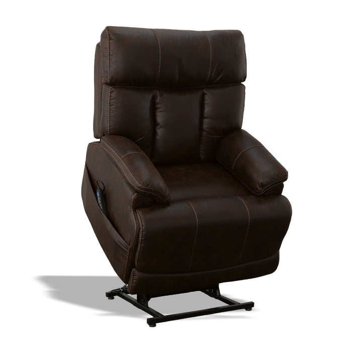Clive Fabric Power Lift Recliner with Power Headrest &amp; Lumbar in Clove