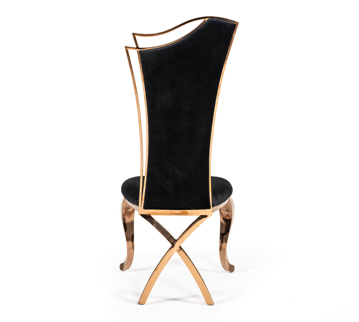 Bonnie Transitional Black Velvet &amp; Rosegold Dining Chair (Set of 2)