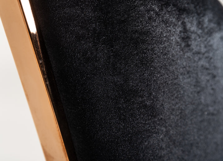 Bonnie Transitional Black Velvet &amp; Rosegold Dining Chair (Set of 2)