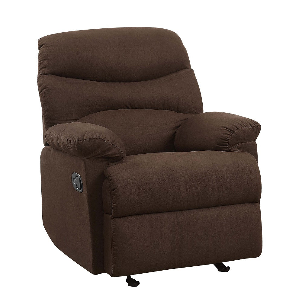 Arcadia Motion Recliner in Chocolate Microfiber