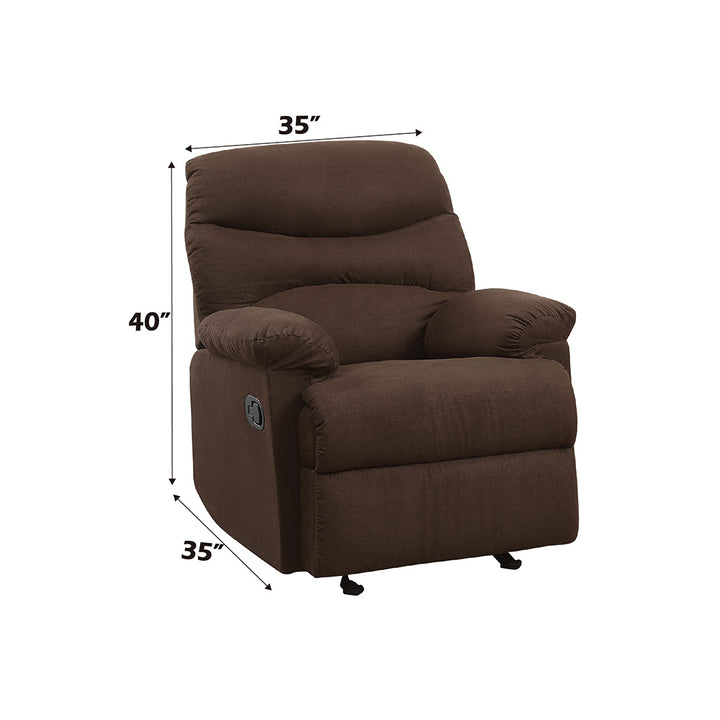 Arcadia Motion Recliner in Chocolate Microfiber