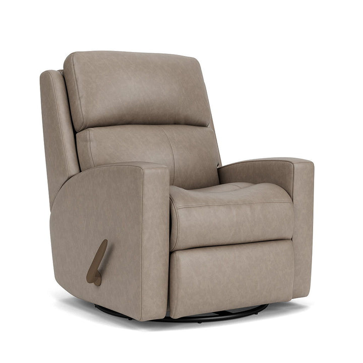 Catalina Leather Swivel Gliding Recliner Gray