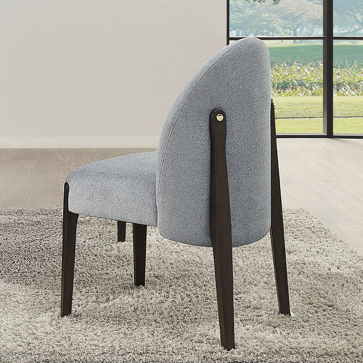 Clayten - Side Chair Set of 2) - Gray Fabric & & Espresso