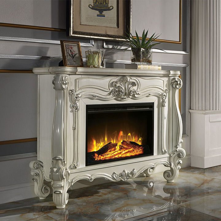 ACME Furniture Versailles Fireplace Bone White