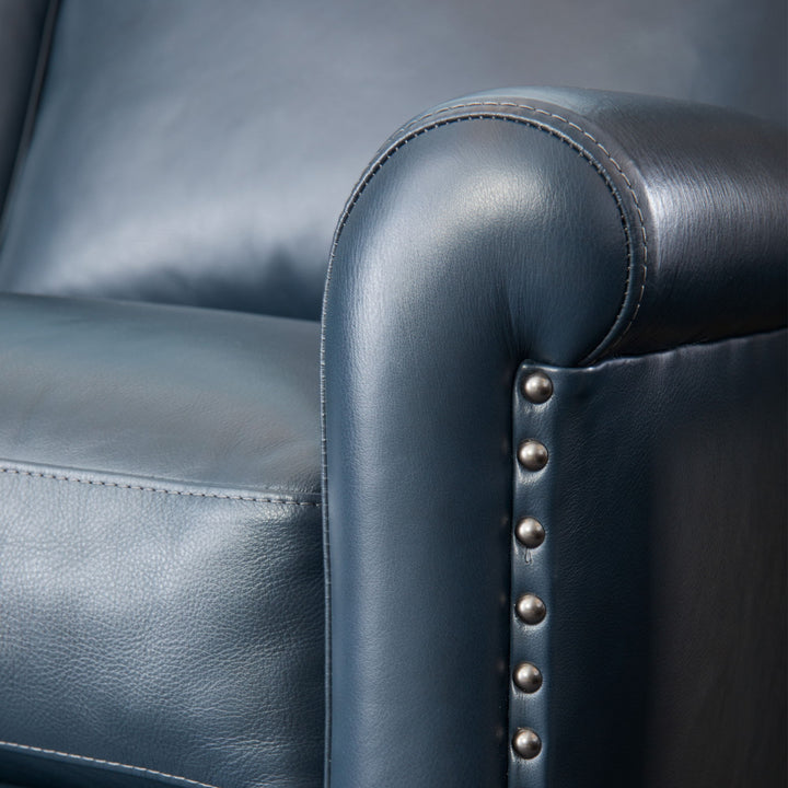 Elizabeth Leather Power Recliner with Power Headrest in Sea