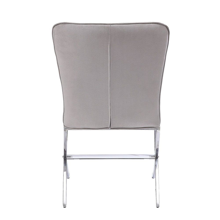 Daire - Side Chair Set of 2) - Light Gray Velvet & Chrome