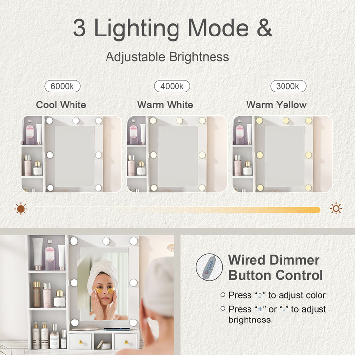 compact-white-vanity-table-with-mirror-adjustable-led-lights-hair-dryer-holder-stool
