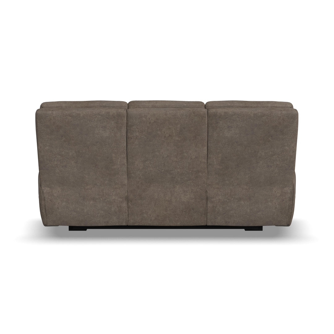 Flexsteel B3906-62H Strait  Power Reclining Sofa With Power Headrests  Dark Brown