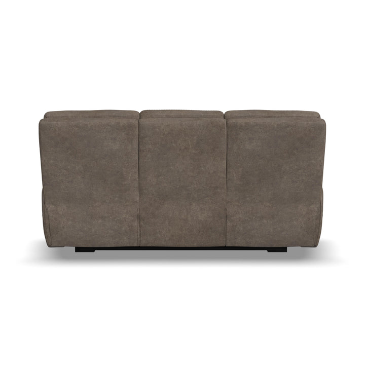Flexsteel B3906-62H Strait  Power Reclining Sofa With Power Headrests  Dark Brown