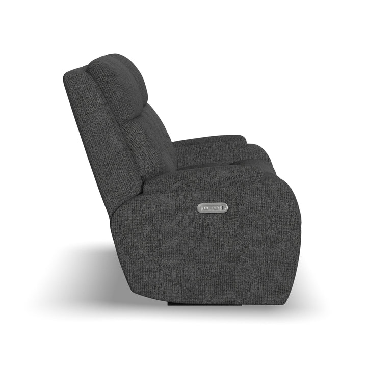 Strait Power Reclining Loveseat With Power Headrests Gray