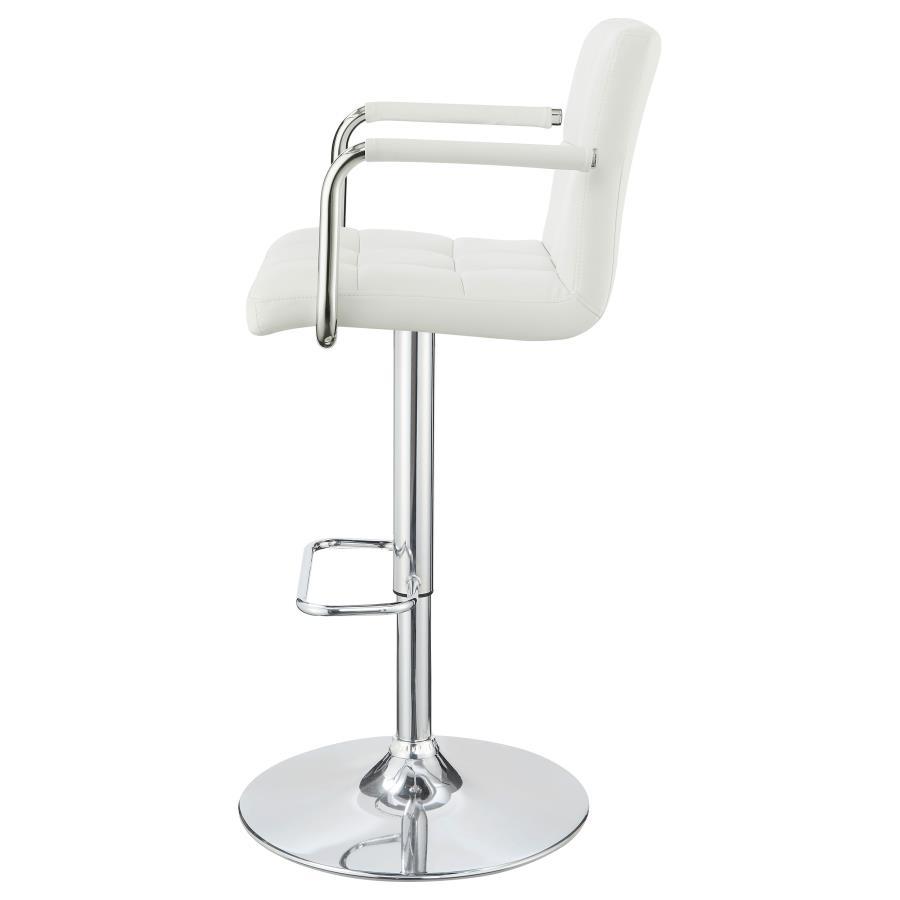 Palomar - Adjustable Height Bar Stool - White And Chrome