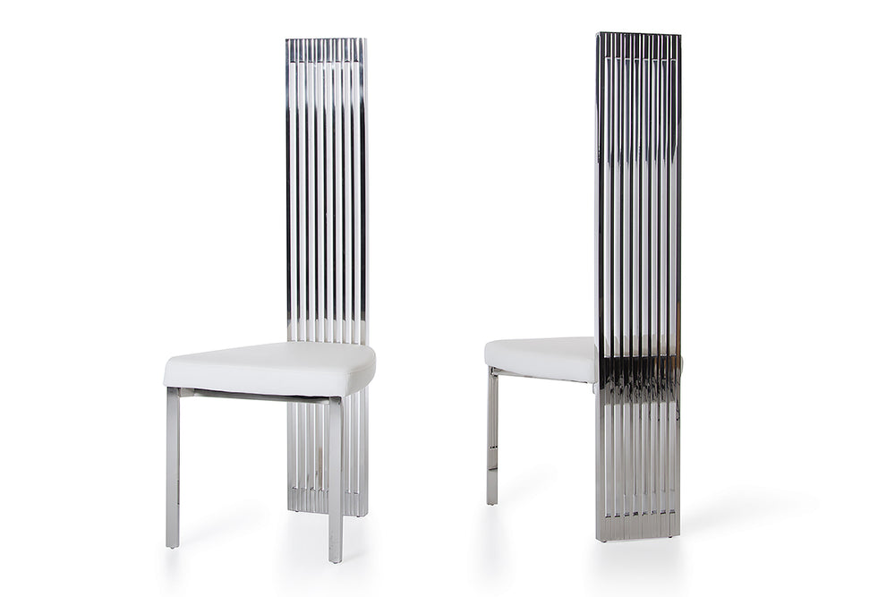 Elise Modern White Leatherette Dining Chair - View 6