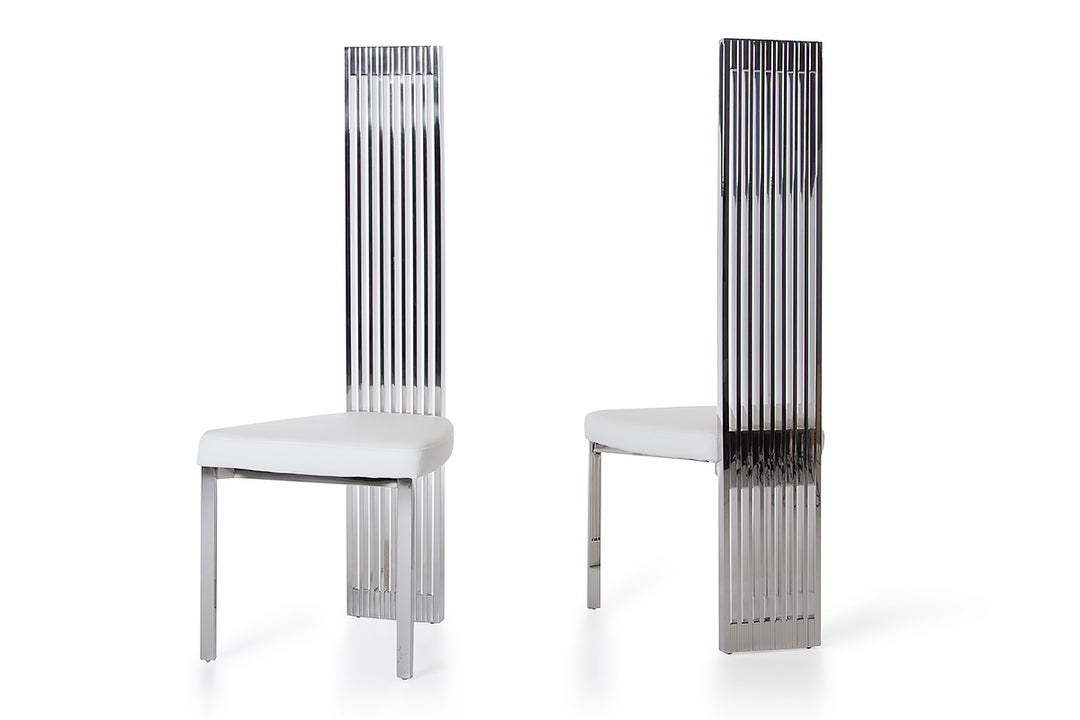 Elise Modern White Leatherette Dining Chair