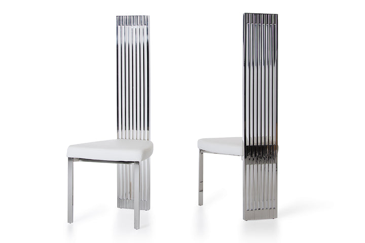 Elise Modern White Leatherette Dining Chair