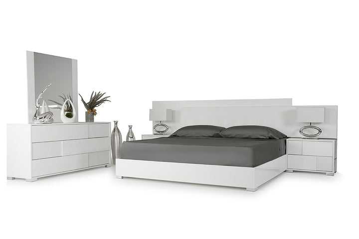 Monza Italian Modern White Nightstand