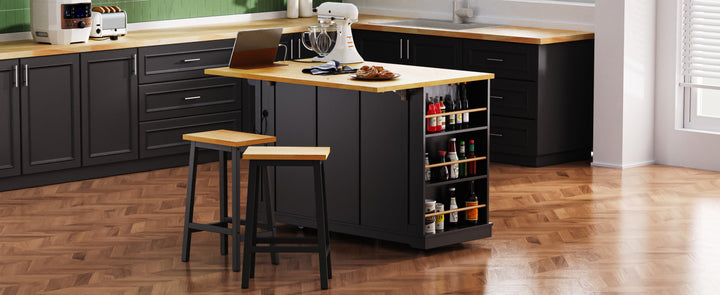 53-inch-black-kitchen-island-cart-with-drop-leaf-and-power-outlet