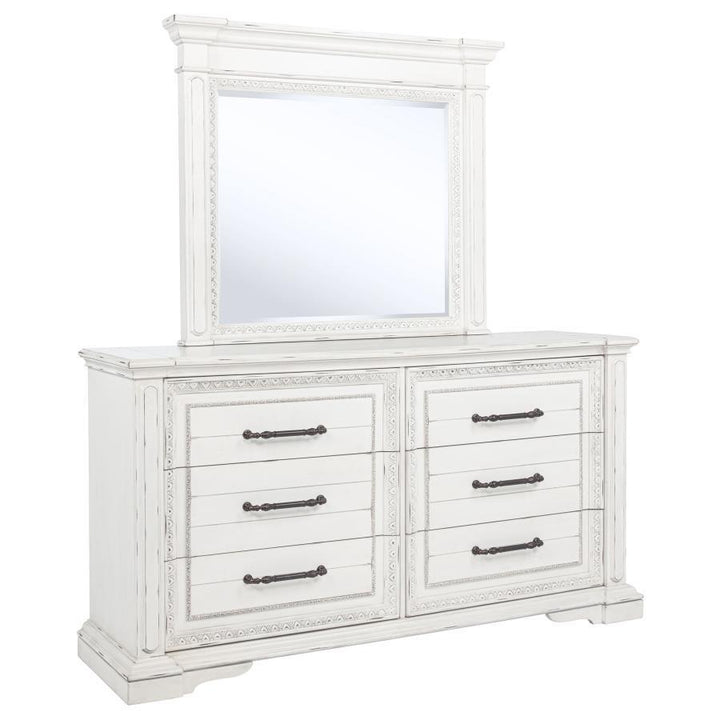Coaster Furniture Mckinney - 6-Drawer Bedroom Dresser With Mirror - Vintage White