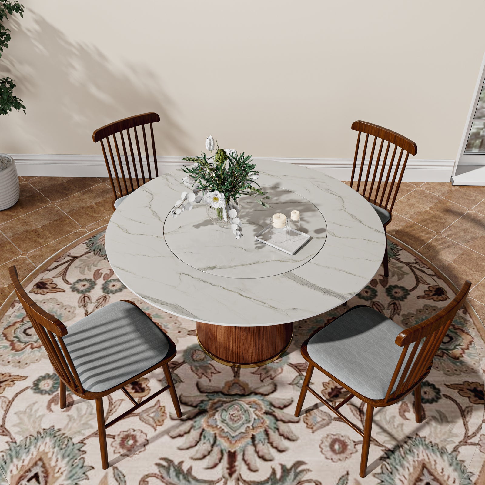 white-grey-modern-round-kitchen-table-lazy-susan