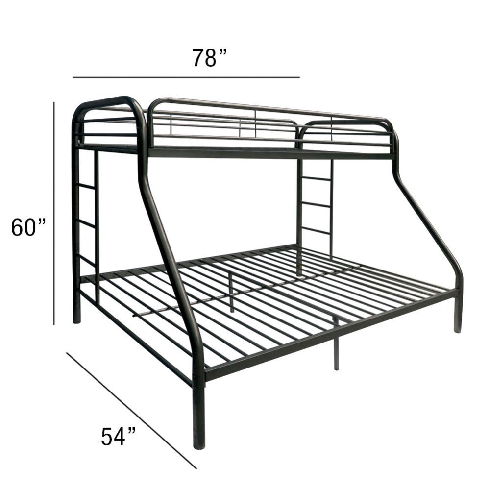 Tritan Twin/Full Bunk Bed in Black