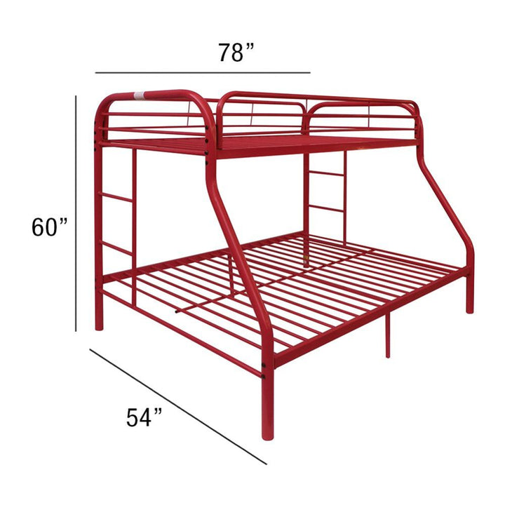 Tritan Twin/Full Bunk Bed in Red