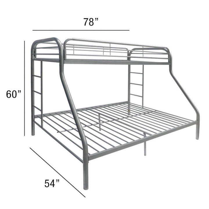 Tritan Twin/Full Bunk Bed in Silver