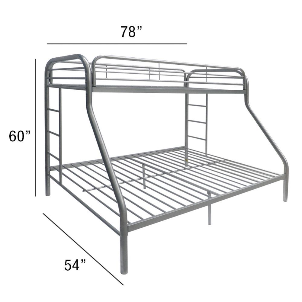 Tritan Twin/Full Bunk Bed in Silver