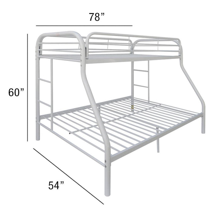 Tritan Twin/Full Bunk Bed in White