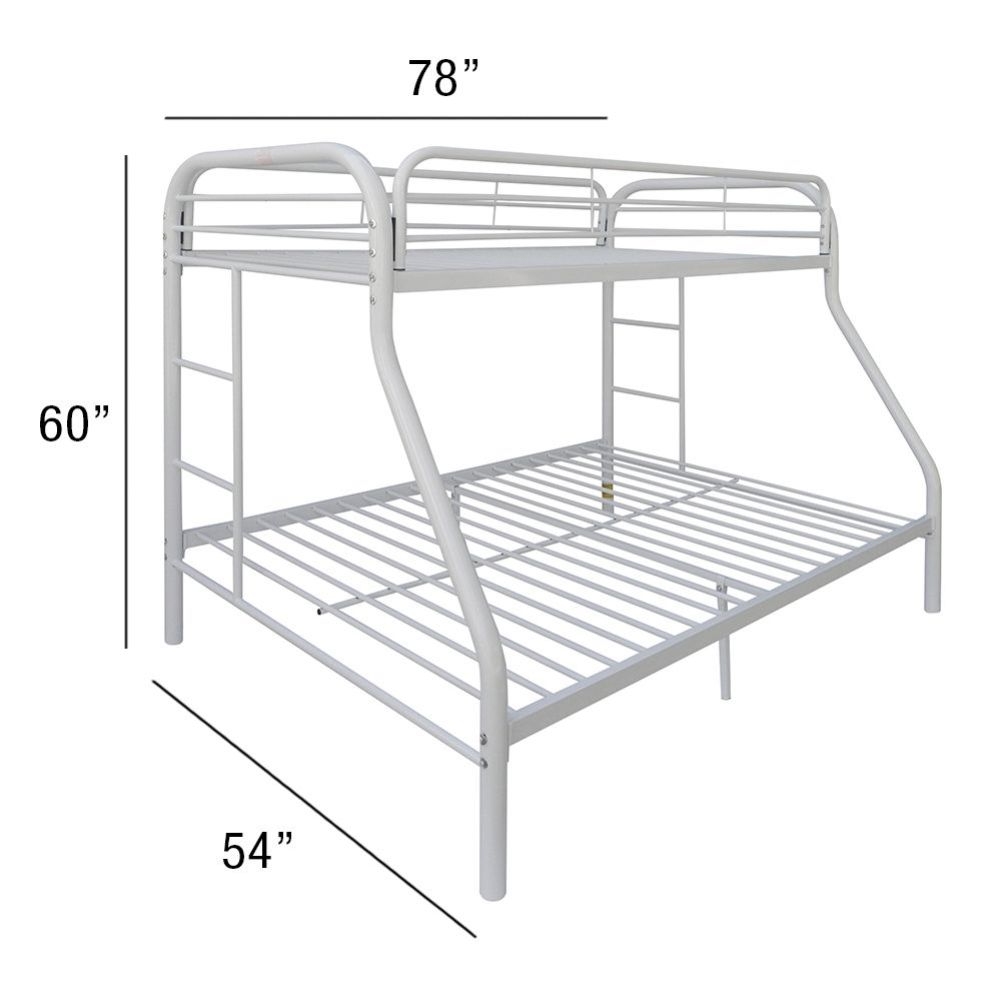 Tritan Twin/Full Bunk Bed in White