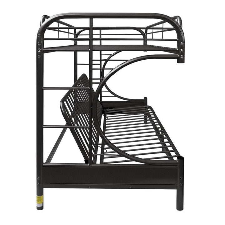 Eclipse Twin over Full Futon Bunk Bed - Black
