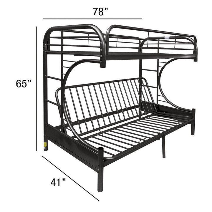 Eclipse Twin over Full Futon Bunk Bed - Black