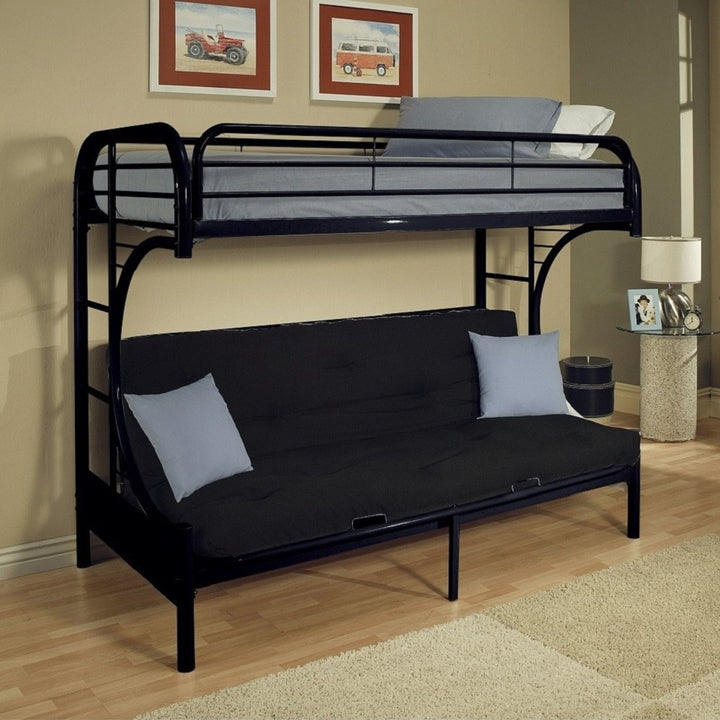 Eclipse Twin over Full Futon Bunk Bed - Black