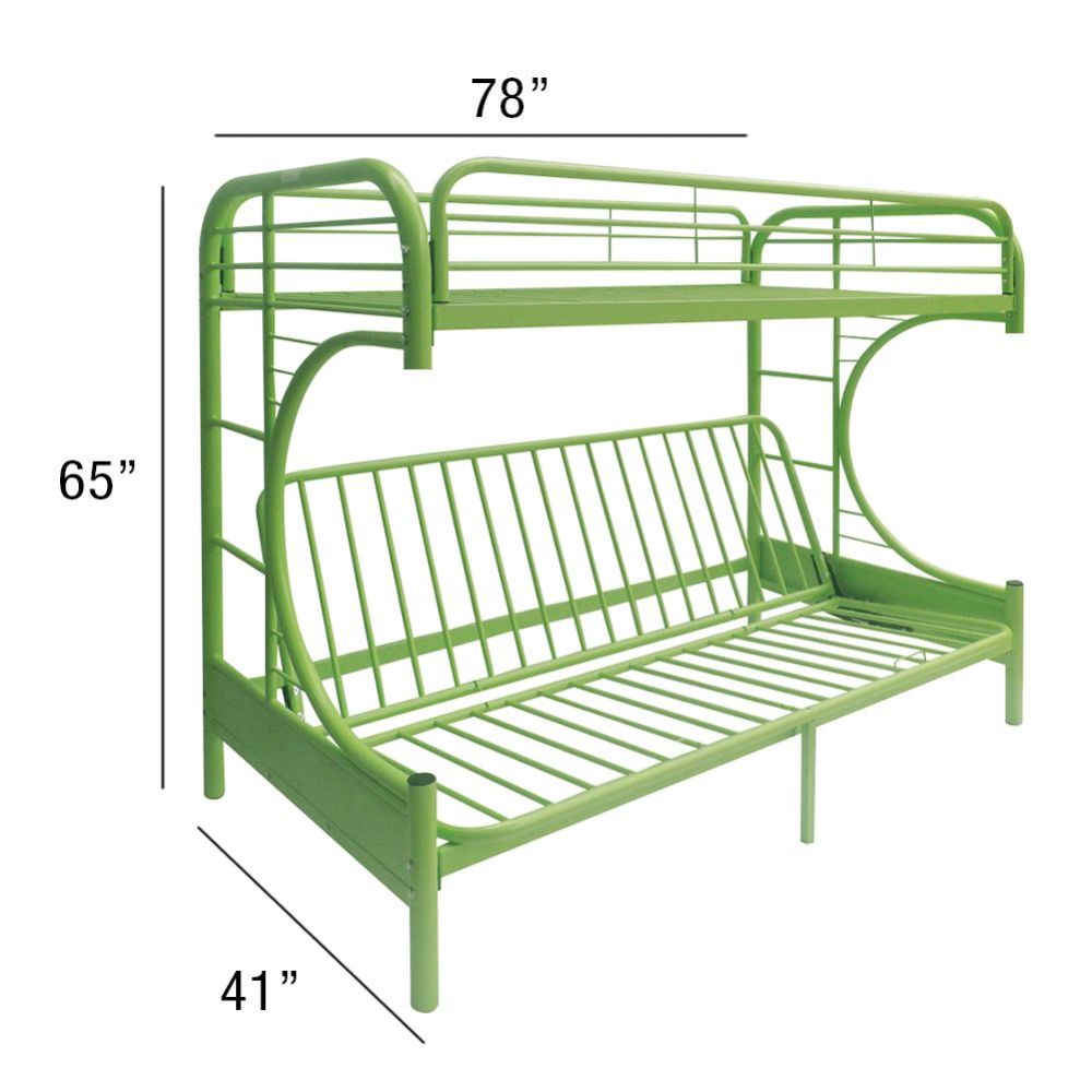 Eclipse Twin/Full Futon Bunk Bed in Green