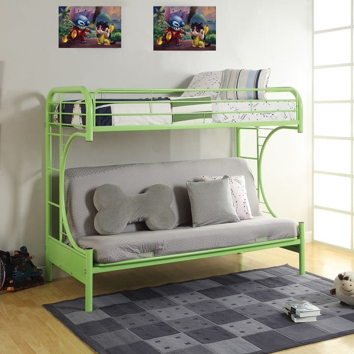 Eclipse Twin/Full Futon Bunk Bed in Green