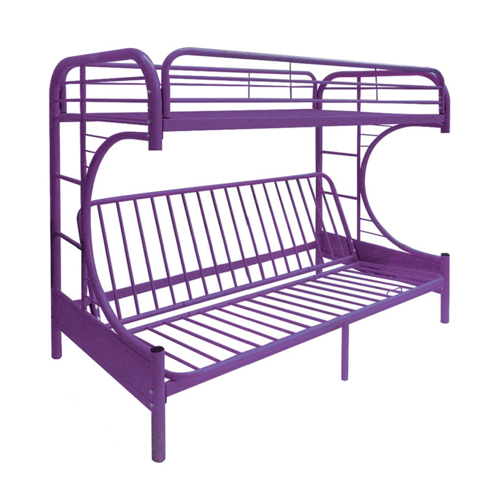 Eclipse Twin/Full Futon Bunk Bed in Purple