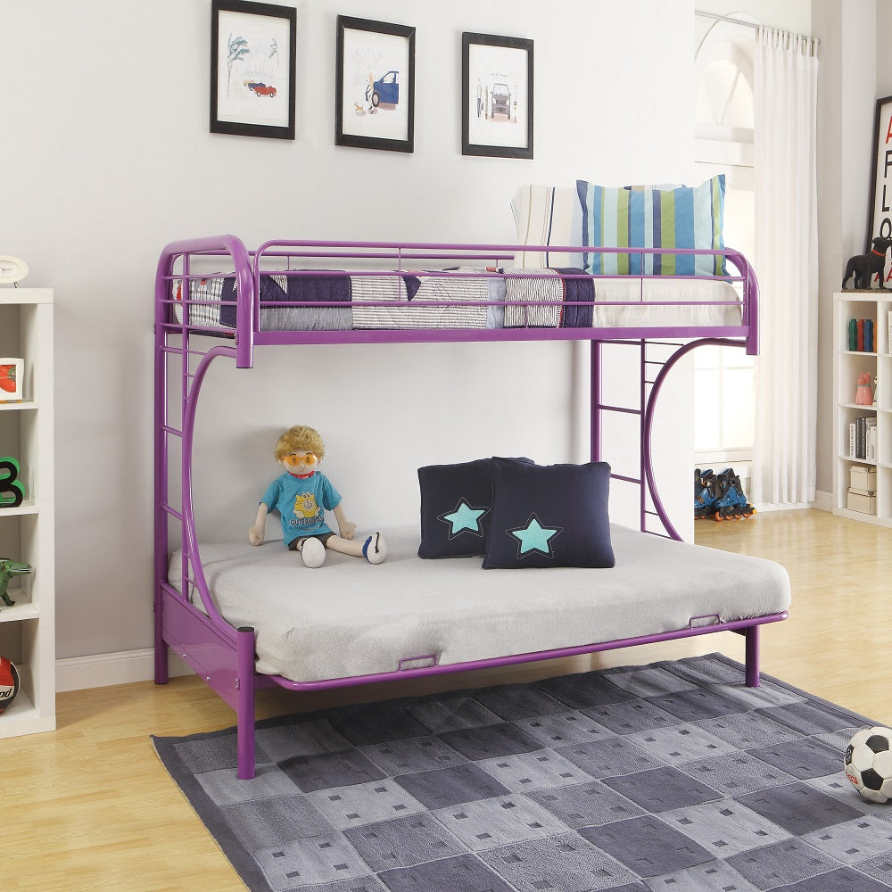 Eclipse Twin/Full Futon Bunk Bed in Purple