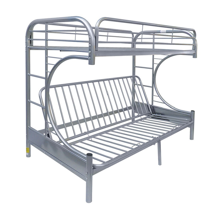Eclipse Twin/Full Futon Bunk Bed in Silver