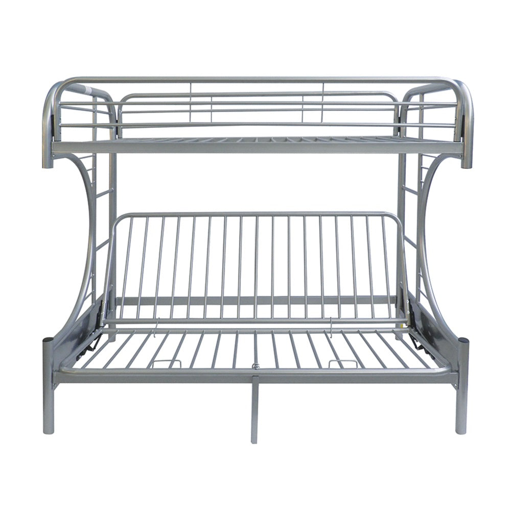 Eclipse Twin/Full Futon Bunk Bed in Silver