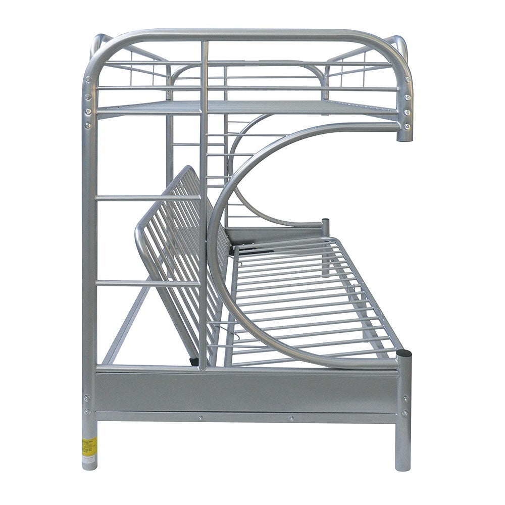 Eclipse Twin/Full Futon Bunk Bed in Silver