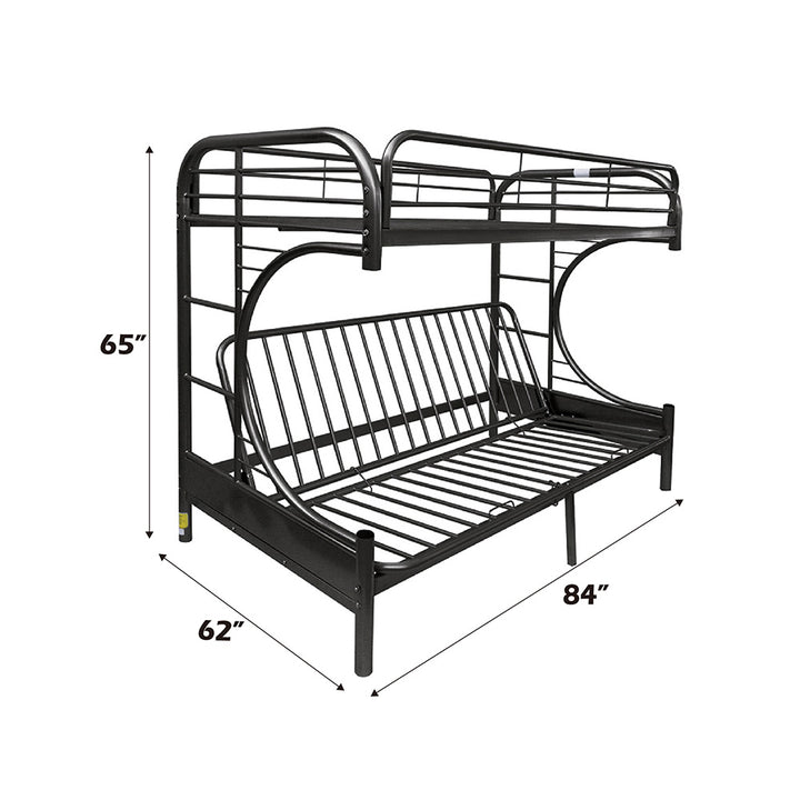 Eclipse Twin XL over Queen Futon Bunk Bed - Black