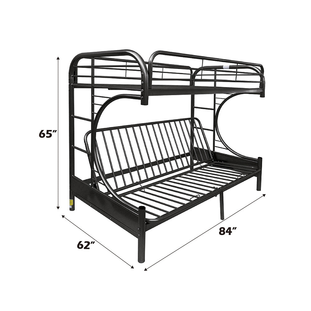 Eclipse Twin XL over Queen Futon Bunk Bed - Black