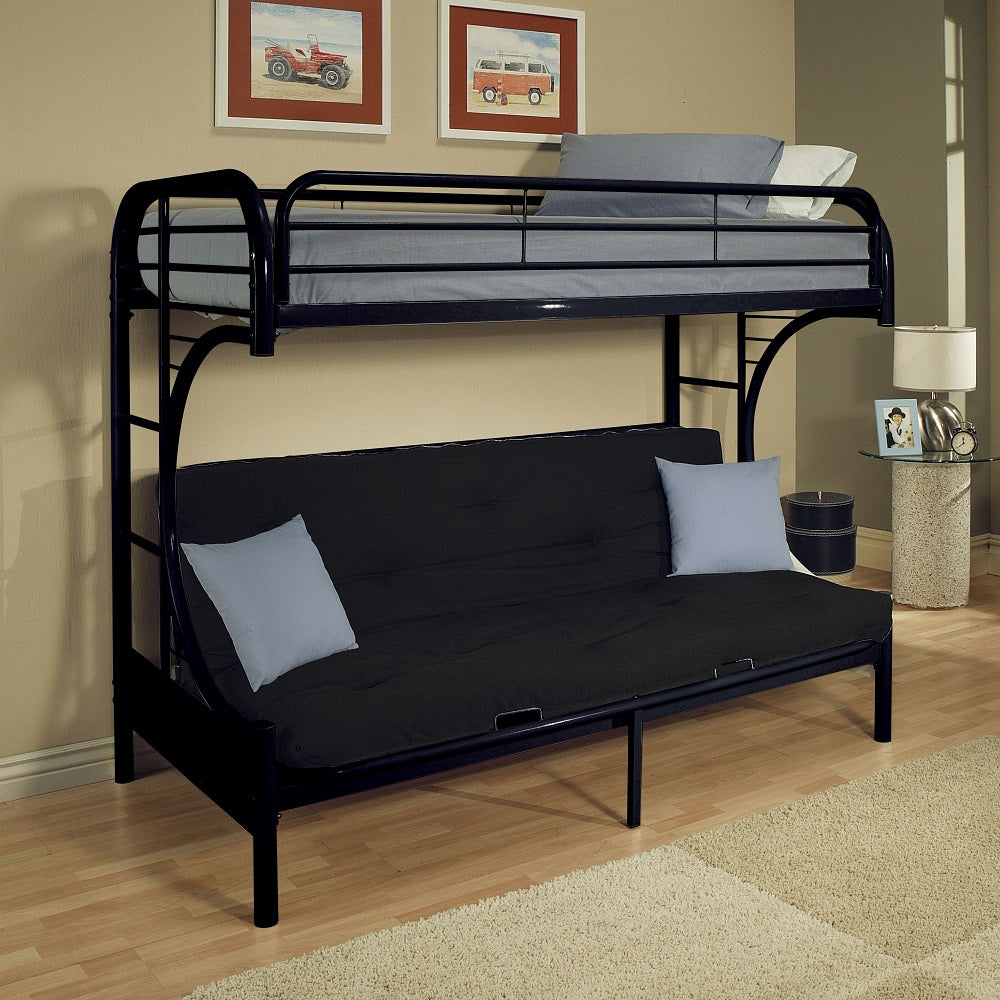 Eclipse Twin XL over Queen Futon Bunk Bed - Black