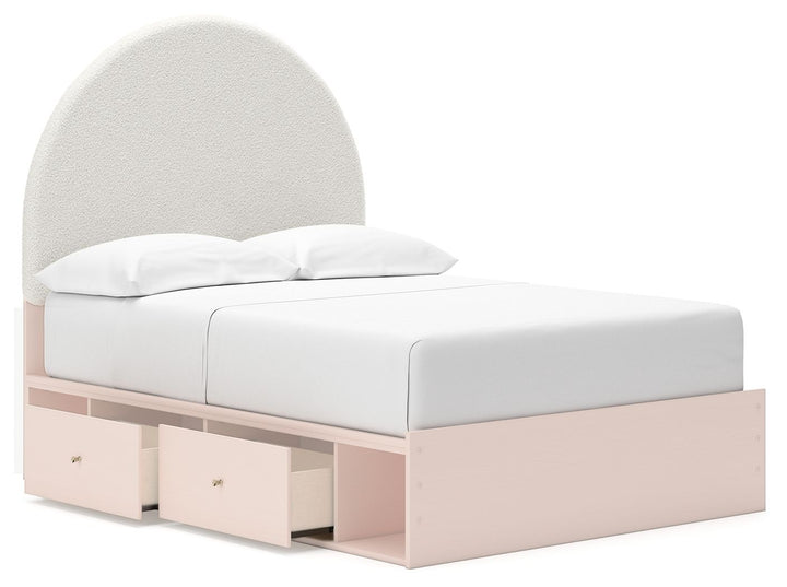 Wistenpine - Full Upholstered Panel Bed With Under Bed Storage - Blush by Ashley Furniture product image