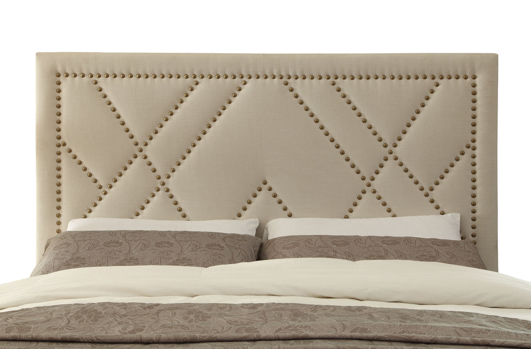Modus Furniture 3Z45L4Bh20 Vienne Nailhead Patterned Upholstered Headboard In Powder
