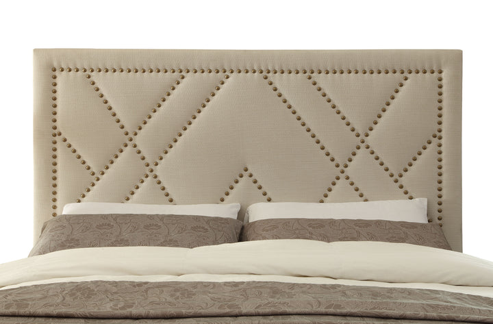 Modus Furniture 3Z45L4Bh20 Vienne Nailhead Patterned Upholstered Headboard In Powder