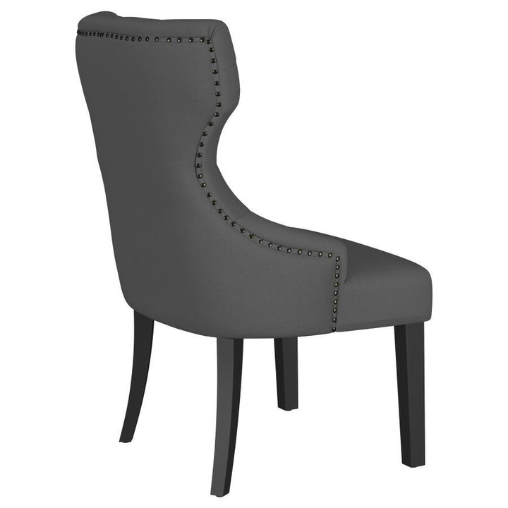 Baney - Fabric Upholstered Dining Side Chair - Gray And Black