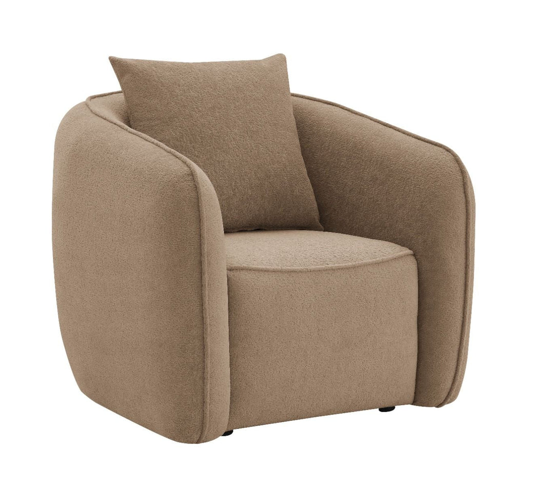 Keith - Chair With Pillow - Brown Chenille