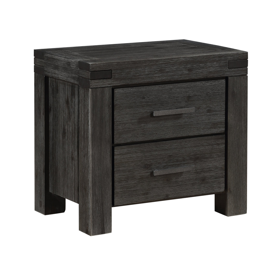 Modus Furniture 3Ft381 Meadow Solid Wood Two Drawer Nightstand In Graphite